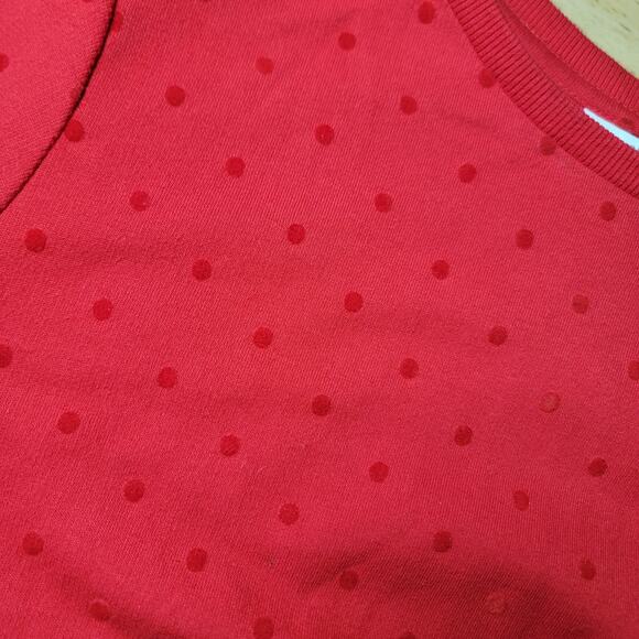 Crown & Ivy Red Raised Polka Dot Layered Look Sweater with Plaid Size Petite M - Picture 7 of 8